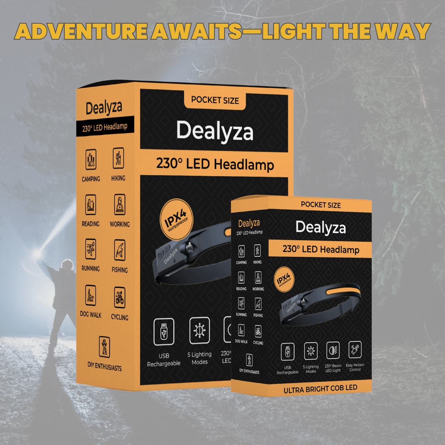 Dealyza 230° LED Headlamp